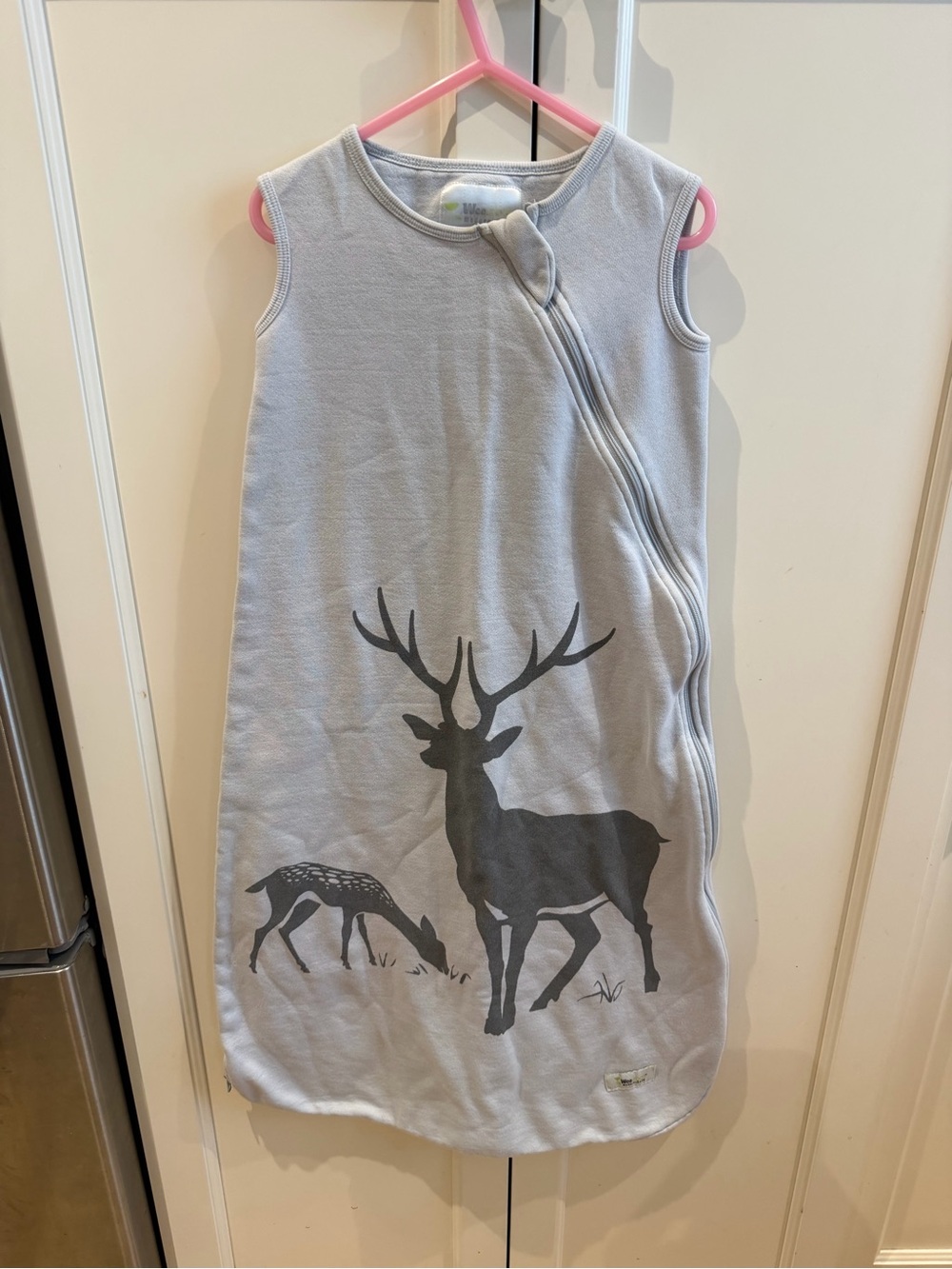 Weeurban 6-18m Gray Deer Print Kids Sleeveless Pajama Sleep Sack